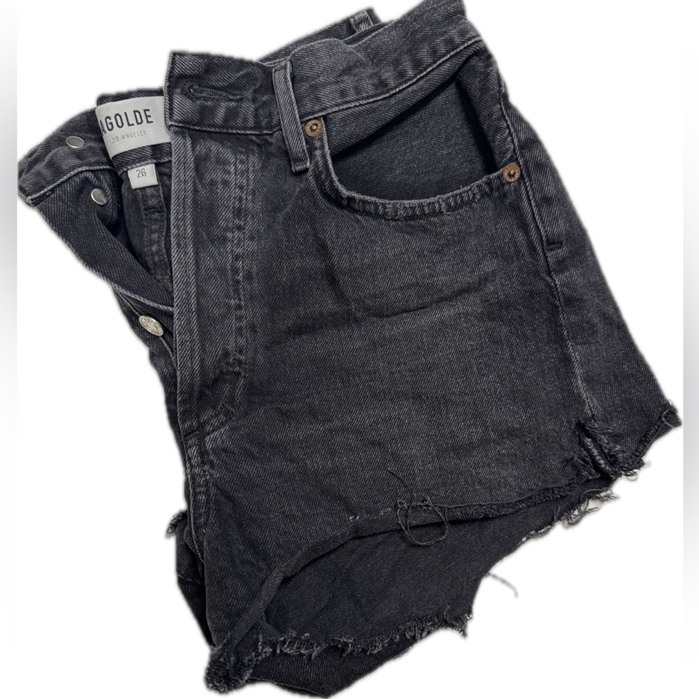 AGOLDE Parker cut off shorts in black size 26